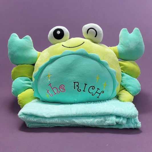 PELUCHE 🦀 COBIJA / PELUCHE CANGREJO 3 EN 1 🦀💤🌈